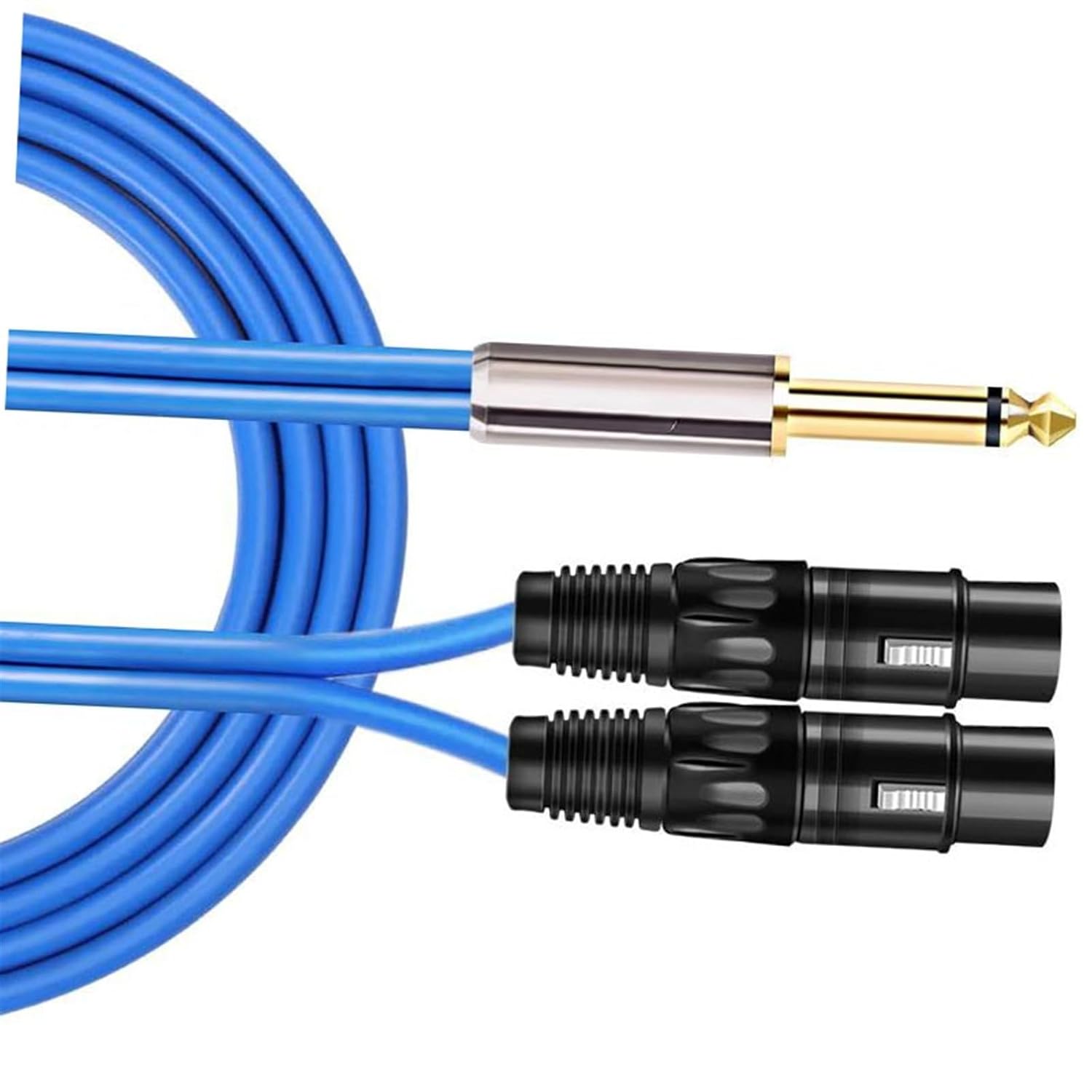 Pro Audio Cable Cable TS Jack 1/4 Inch To 2 XLR Female For Guitar Amplifier 6.35mm To Dual 3 Pin OFC Cable(5meter)
