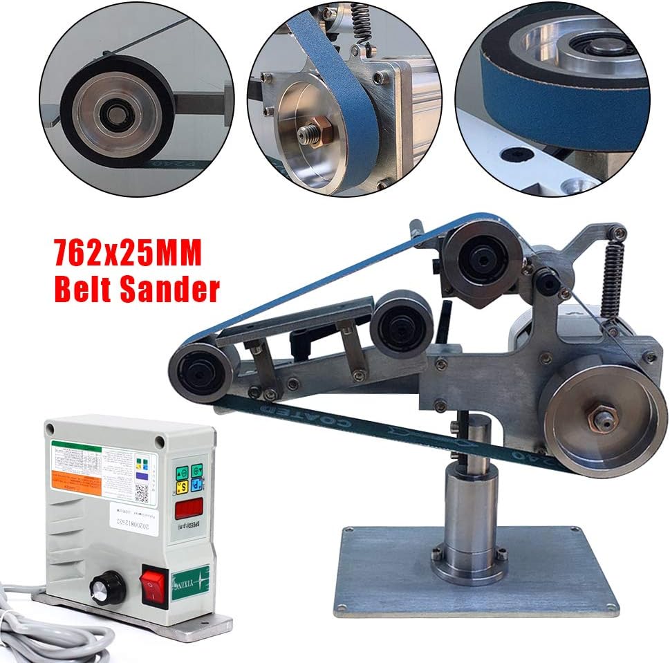 5500W Electric Belt Sander Machine,Multi-function Desktop Belt Machine,Forward & Reverse 90° Rotation Desktop Abrasive Belt Machine,30M/S Line Speed