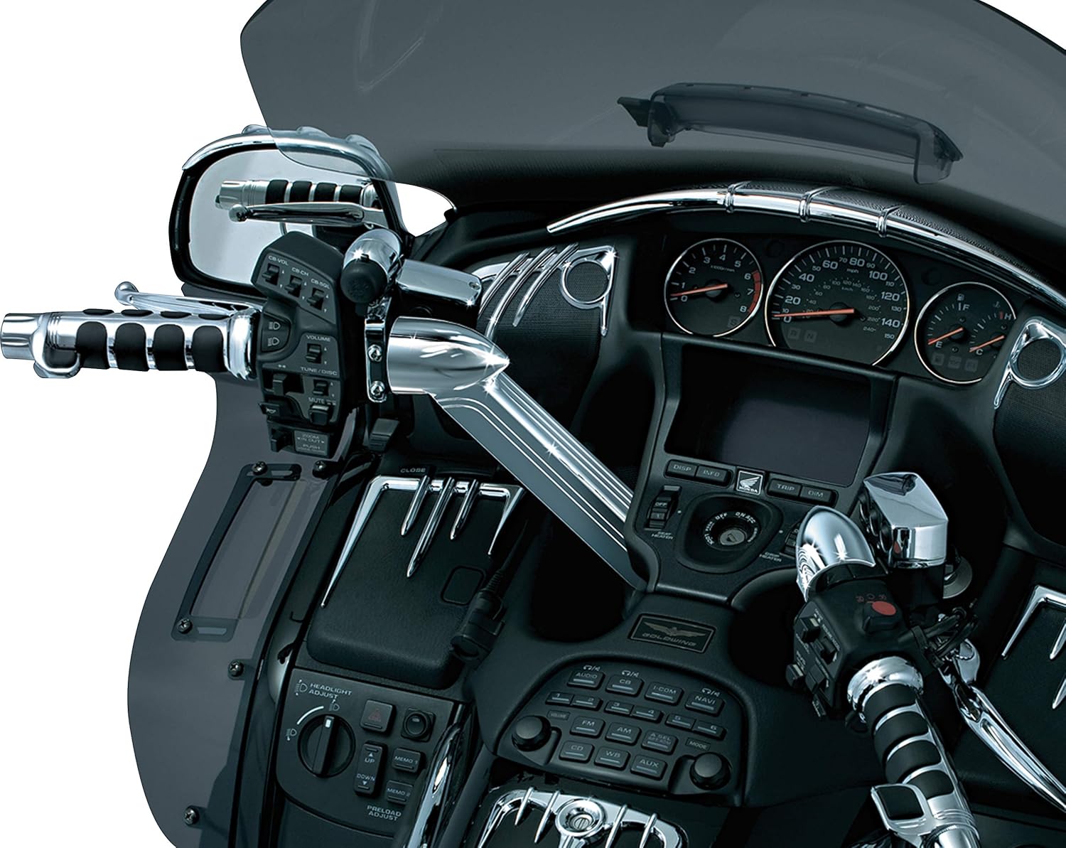 Kuryakyn 3747 Motorcycle Accent Accessory: Handlebar Top Covers for 2001-17 Honda Gold Wing GL1800 & F6B Motorcycles, Chrome, 1 Pair