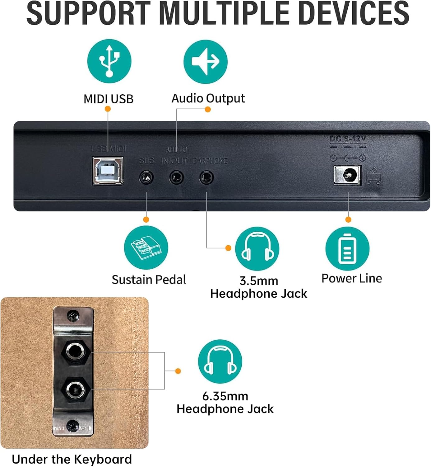 88 Key Weighted Action Digital Piano B83 + AODSK Iron Piano Bench UAP-10