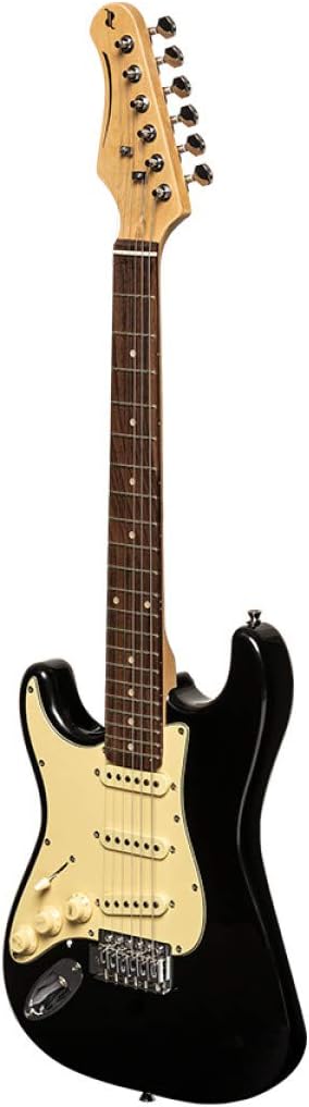 Stagg 6 String Solid-Body Electric Guitar, Left, Black, 3/4 (SES-30 BK 3/4LH)