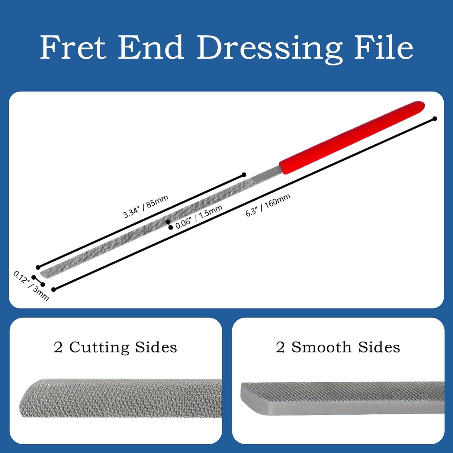 Luthier Tool Kit, Fret Leveling Kit, Pro Guitar Setup Tool Set with Guitar Neck Notched Straight Edge, 16in Fret Leveling Beam, Fret Crowning File, Fret End Dressing File, Fret Rocker