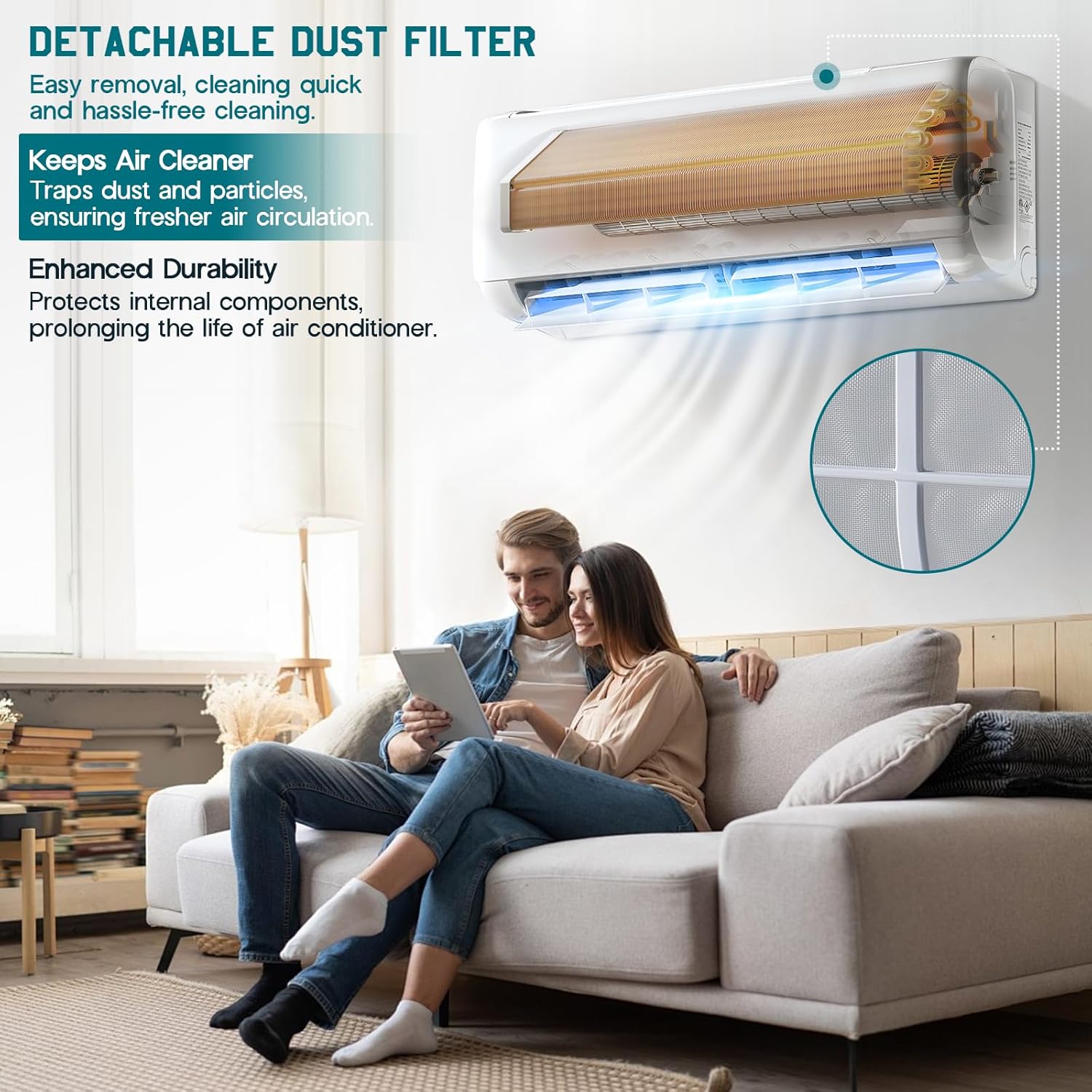 Albott 12000 BTU Ductless Mini Split Air Conditioner and Heat Pump, SEER2 18.5, 220V Inverter AC, Cools up to 750 Sq. Ft, Energy Efficient, Self-Cleaning, Including Remote