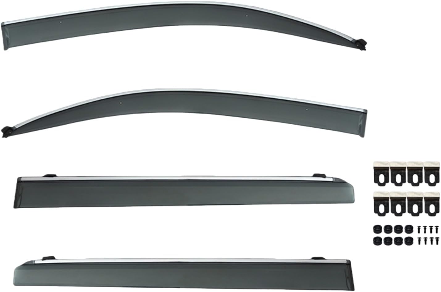 Window Deflectors for Nissan NV200 MK1-M20 2010+, Sun Rain Guard Window Visors Vent Shades with Bright Stripes Car Accessories