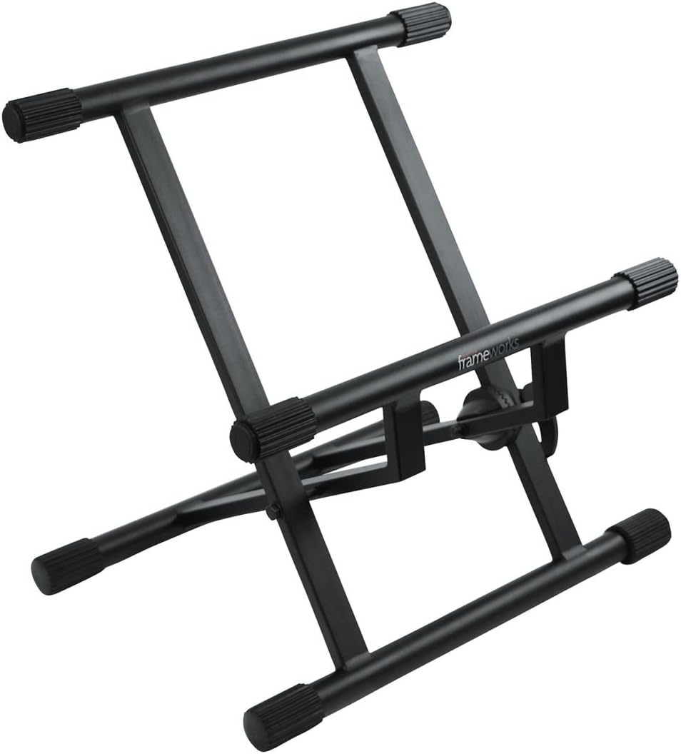 Gator Frameworks Adjustable Guitar Amp Stand; Fits Most Combo Amplifiers (GFW-GTR-AMP) & Rok-It Multi Guitar Stand Rack with Folding Design; Holds up to 5 Electric or Acoustic Guitars (RI-GTR-RACK5)