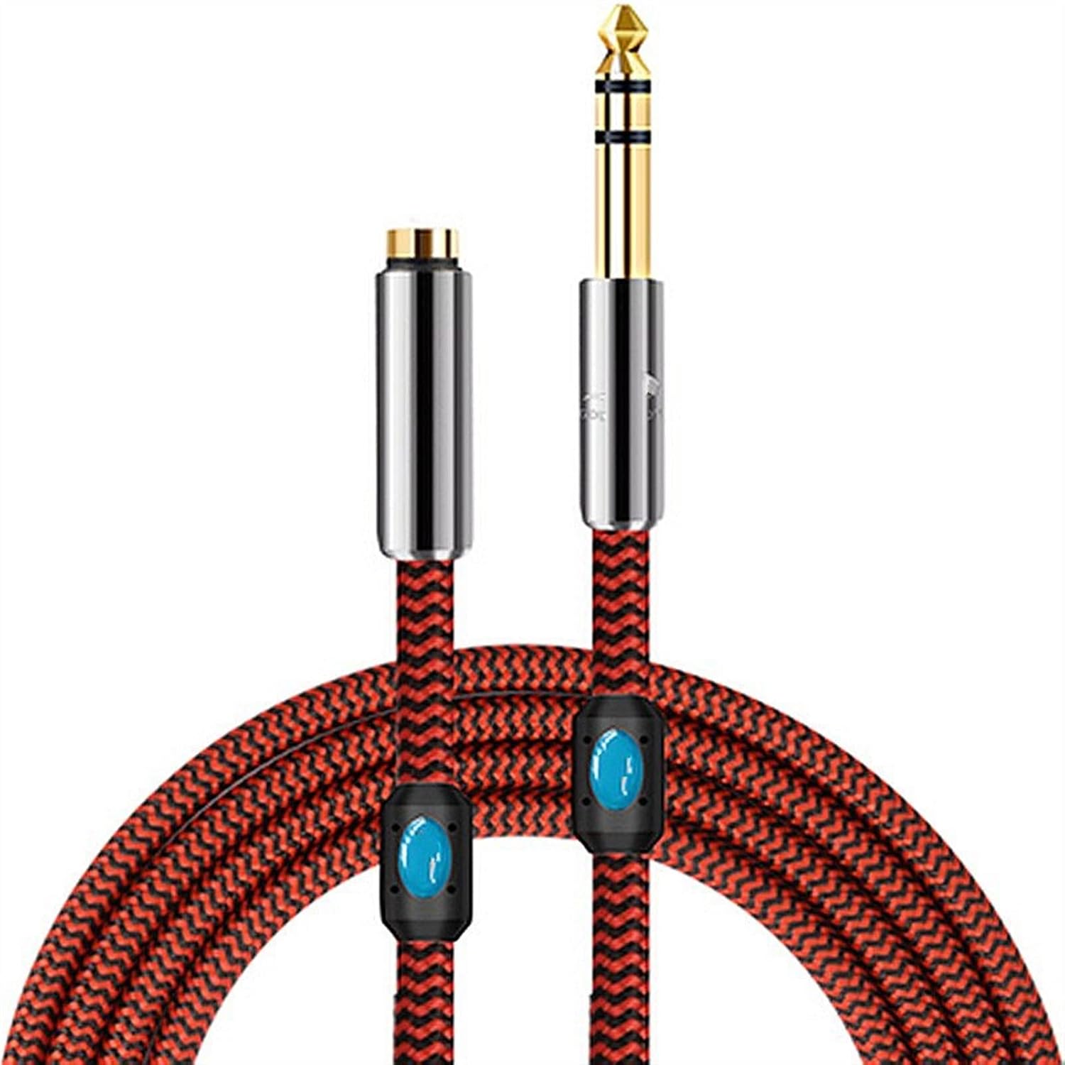 Guitar Cable 1/4''6.35mm Male to 3.5mm Female Output Stereo Cable for Mixer Amplifier Guitar Cord (Color : A, Size : 8M)