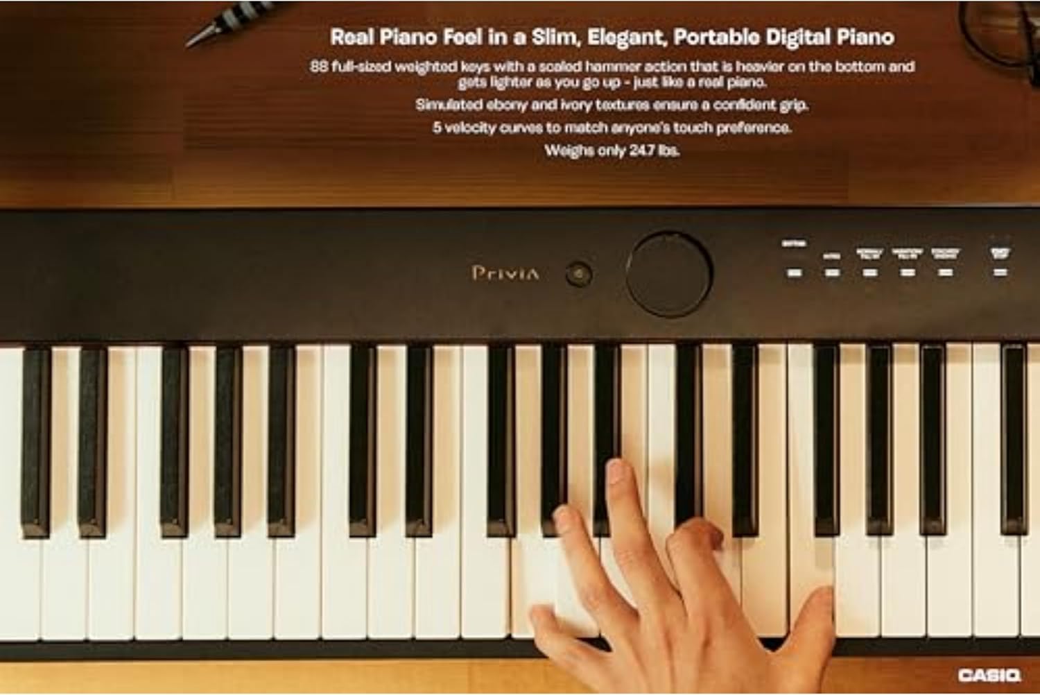 Casio Privia PX-S3100 – 88-Key Weighted Digital Piano | Slim & Elegant | 700 Tones, 200 Rhythms, Bluetooth Audio/MIDI, Touch Sensor Controls, Audio/MIDI Recorders & Editable DSP Effects