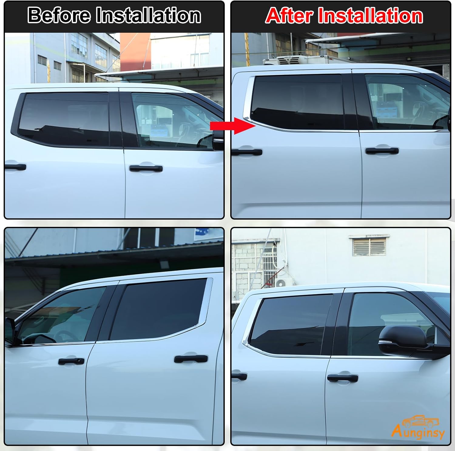 Car Exterior Side Window Decorative Bright Strip Cover Fit Toyot@a Tundra 2022-2025 Outer Window Door Body Side Strip Scratch-Proof Molding Polished Stainless Steel Reflective Pre-Cut Trim Accessories