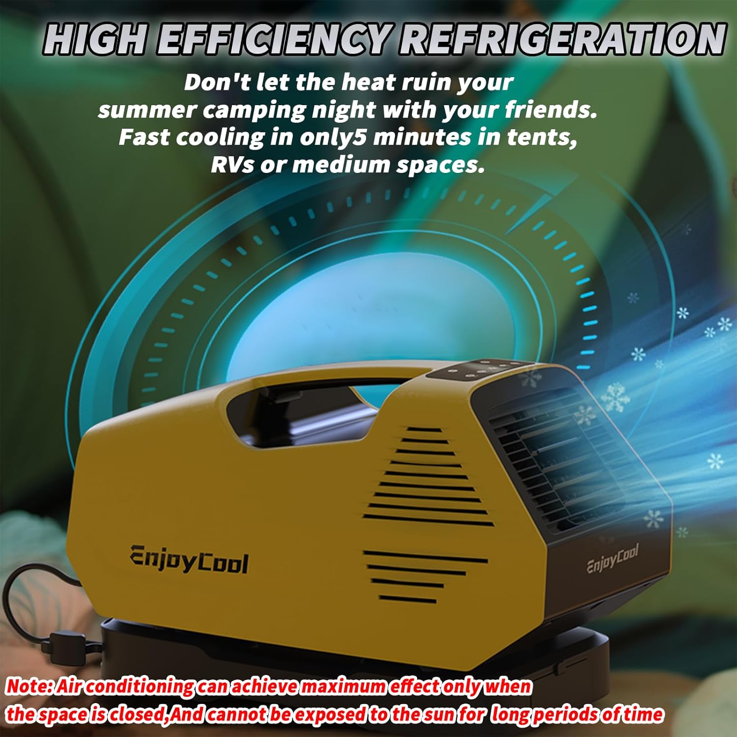 Tent Air Conditioner Portable Portable Air Conditioners Air Conditioners Portable air conditioners needed 222W Low Power Idea for RV Van Life Camping Tent RVs or Home Use no windows blue