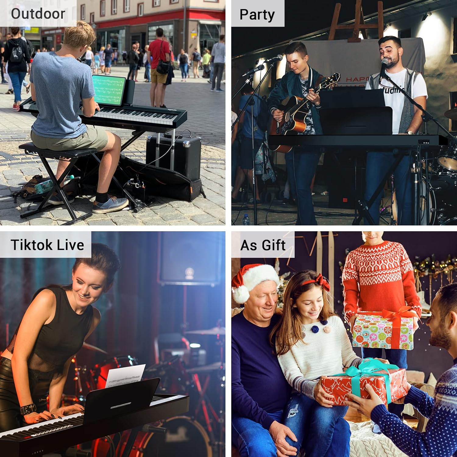 PAXCESS 88-Key Digital Piano Keyboard with Sustain Pedal, ingbelle Portable Electric Piano for Teaching,Powerful Educational Features for Beginner,Piano Stickers Include