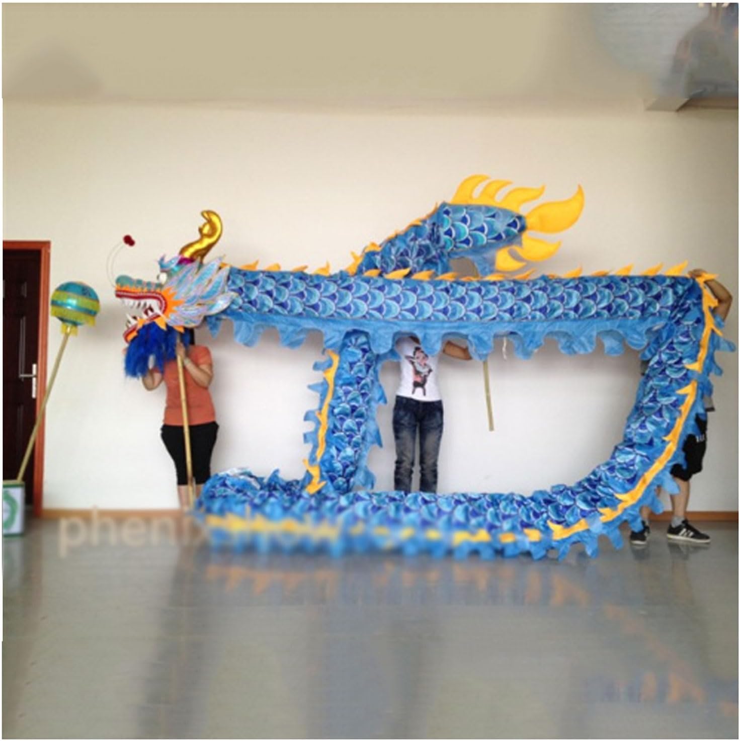Dragon Dance Costume Props for 4 Players - Chinese New Year Performance Accessories for Outdoor Activities