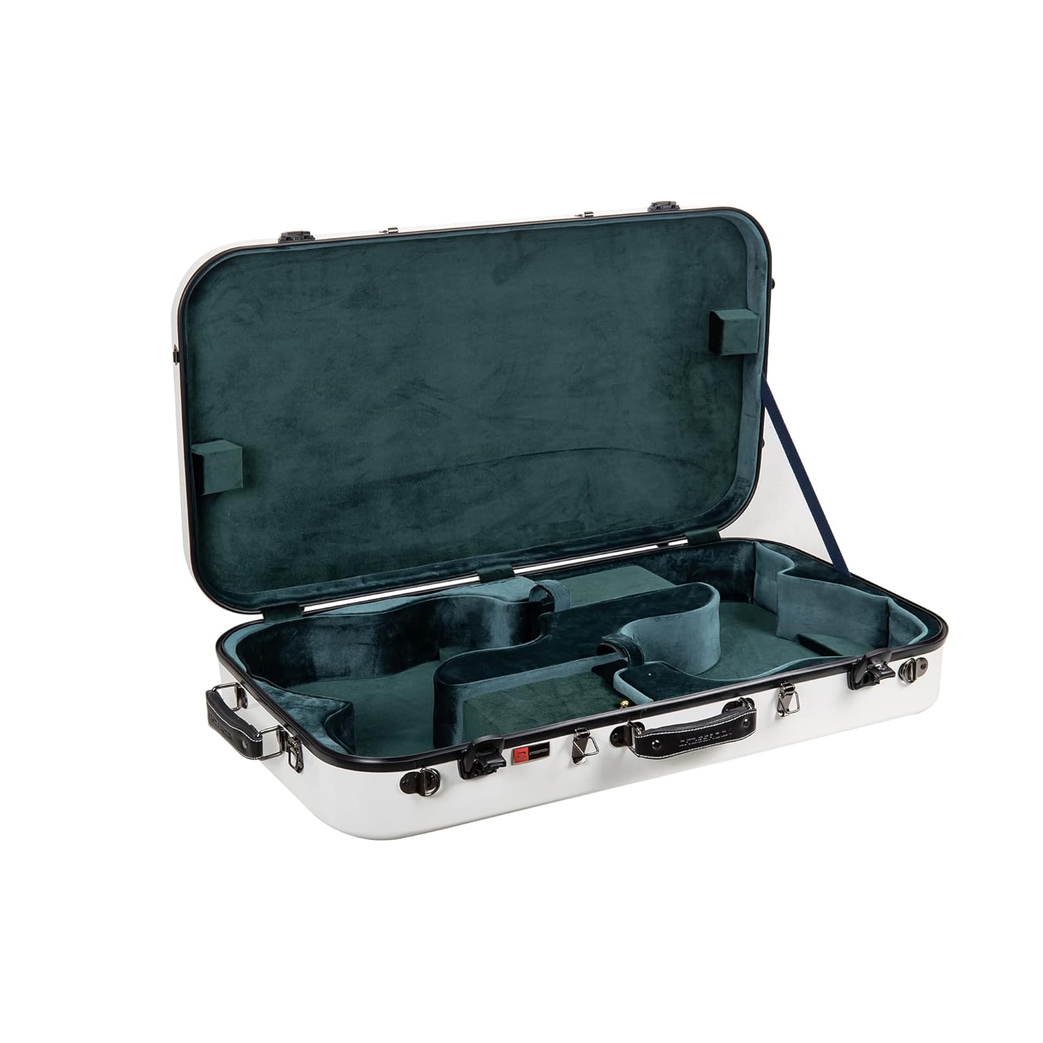 Crossrock Fiberglass Double Case-Fits Two 30'' Baritone Ukuleles, with Accessory Compartment, Backpack Straps, TSA Lock-Milky White (CRF2020DBUMW)