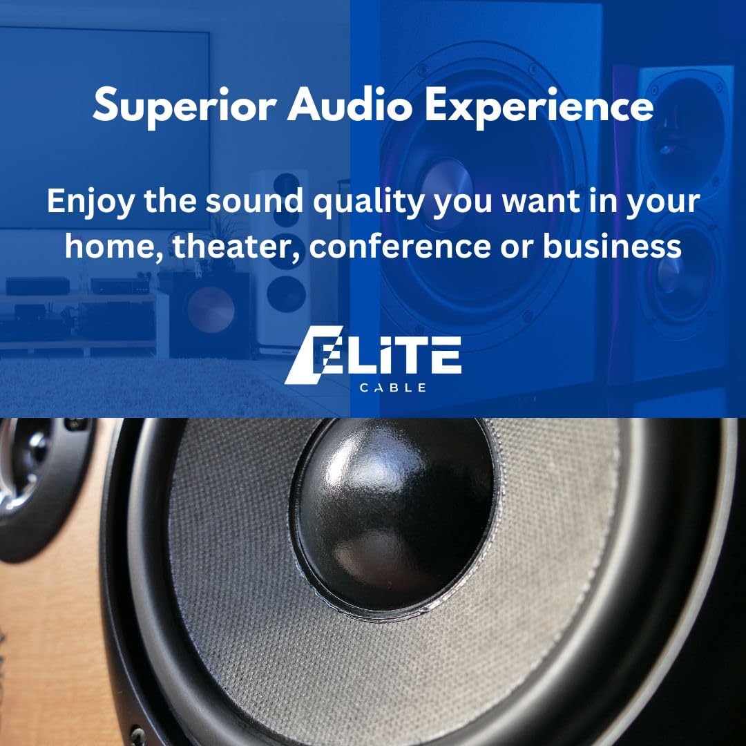 Elite 16/2 Speaker, 16AWG/2-Conductor, UL Listed, CMR/CL3R, (Riser/in-Wall & Outdoor/In-Ground (Direct Burial)- 100% Oxygen Free Pure Bare Copper (OFC), 500ft Bulk Cable (65 Strands) Black