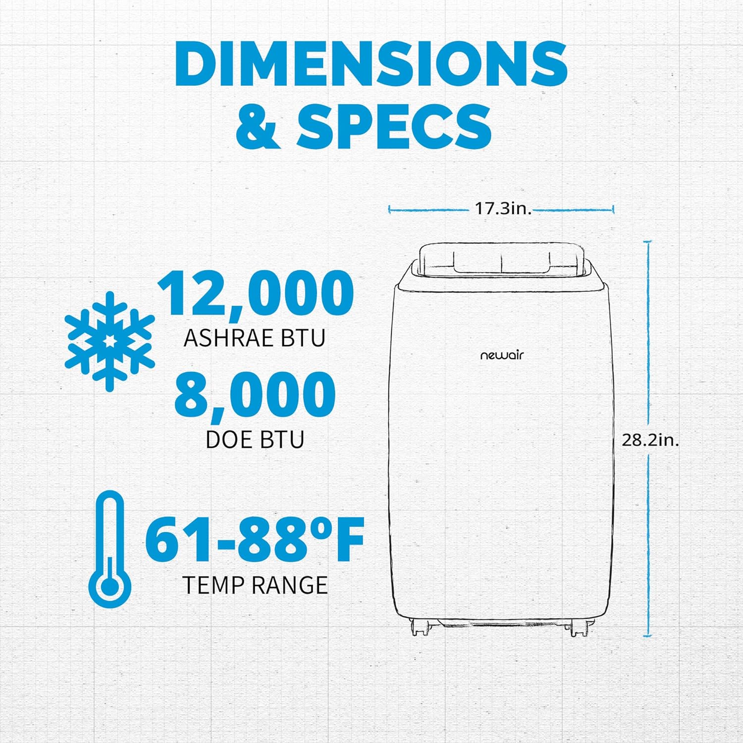 Newair | 12000 BTU Portable Air Conditioner, Modern AC Design with Easy Setup Window Venting Kit, Self-Evaporative System, Quiet Operation, Dehumidifying Mode with Remote and Timer