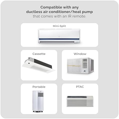 Breez Max | ENERGY STAR CERTIFIED Smart AC Controller | WiFi Thermostat for Mini-Split, Window, Portable ACs/Heat Pumps | AI-Based Tech | Free App, No Subscriptions | Alexa, Google, IFTTT etc. (White)