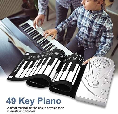 Keyboard Piano, Portable 49-Key Flexible Digital Keyboard Piano Silicone Roll Up Piano Folding Electronic Keyboard
