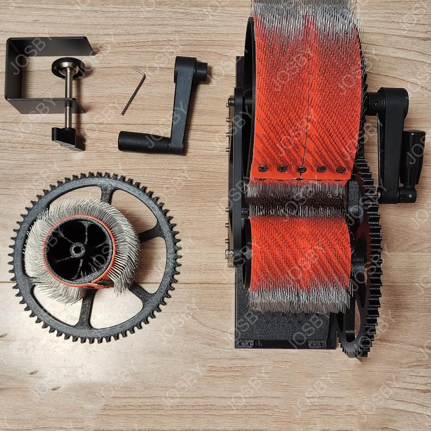 Manual Carder, Hand Crank Wool Combing Machine, Fast Color Mixing, Combing, Spinning, Wool Felt Color Mixer, Fleece Carders, Sheep Fleece Drum Carder, for DIY Craft Make Felt Animals, Handmade