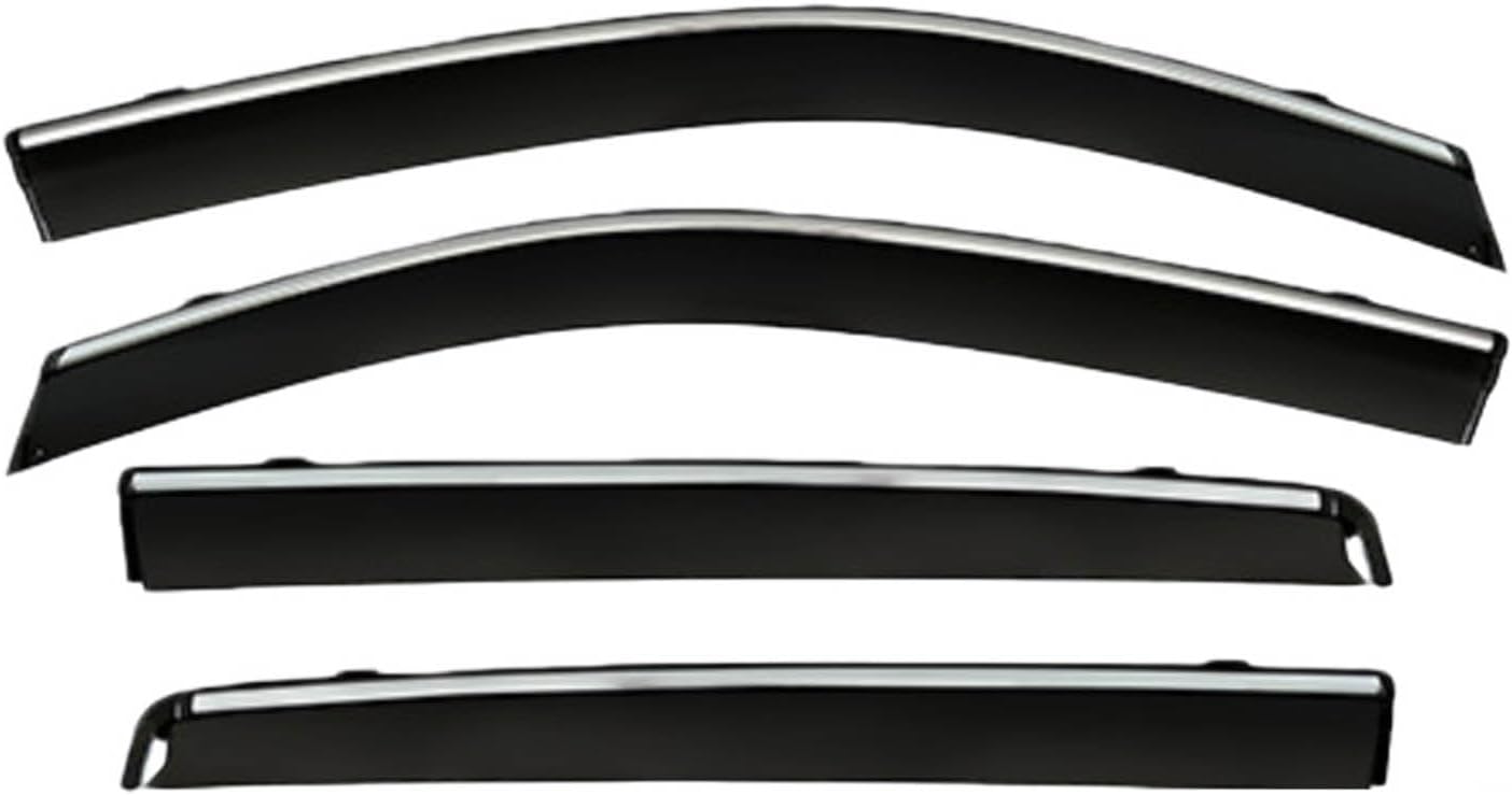 Window Deflectors for Isuzu D-MAX Pickup Truck MK2-RT 2013-2020, Sun Rain Guard Window Visors Vent Shades with Bright Stripes Car Accessories