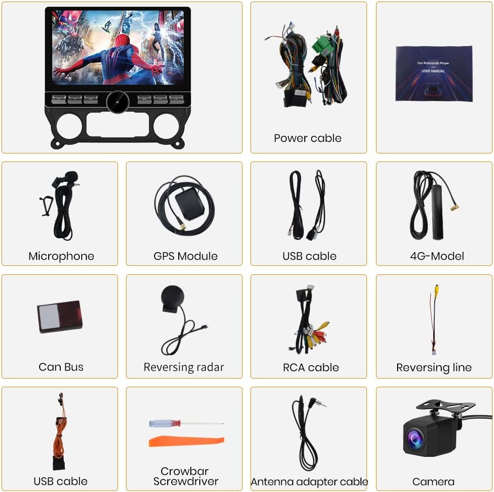 AWESAFE 13.1 inch Qualcomm 8 Core Car Stereo for Chevy Silverado GMC Sierra 2014-2018, Android 13 Touch Screen with CarPlay Android Auto WiFi/Bluetooth/FM/SWC