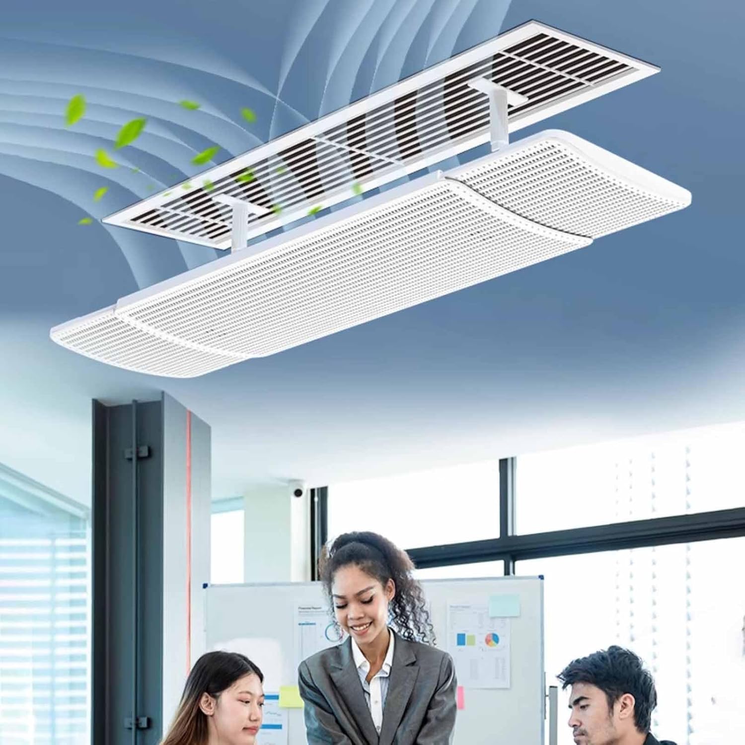 Adjustable Air Conditioner Deflector, Anti-Direct Blowing ac Vent Deflector, for Wall and Ceiling Angle Air Diverter