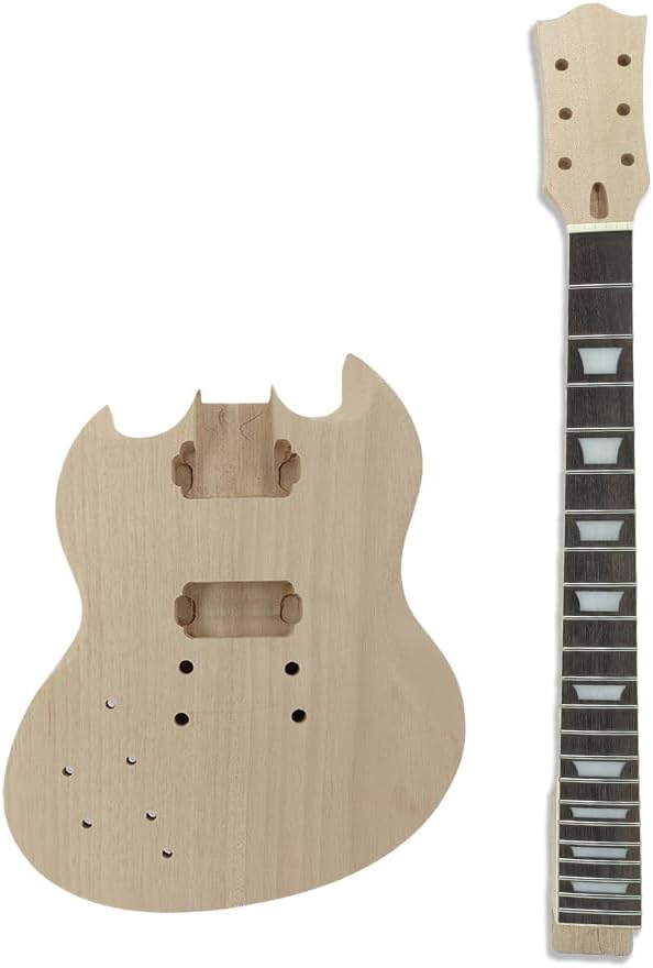 Electric Guitar Kit With Mahogany Body Mahogany Neck 6 String Left Handed Rosewood Fretboard 22 Fret 24.75 Inch For Building Guitar