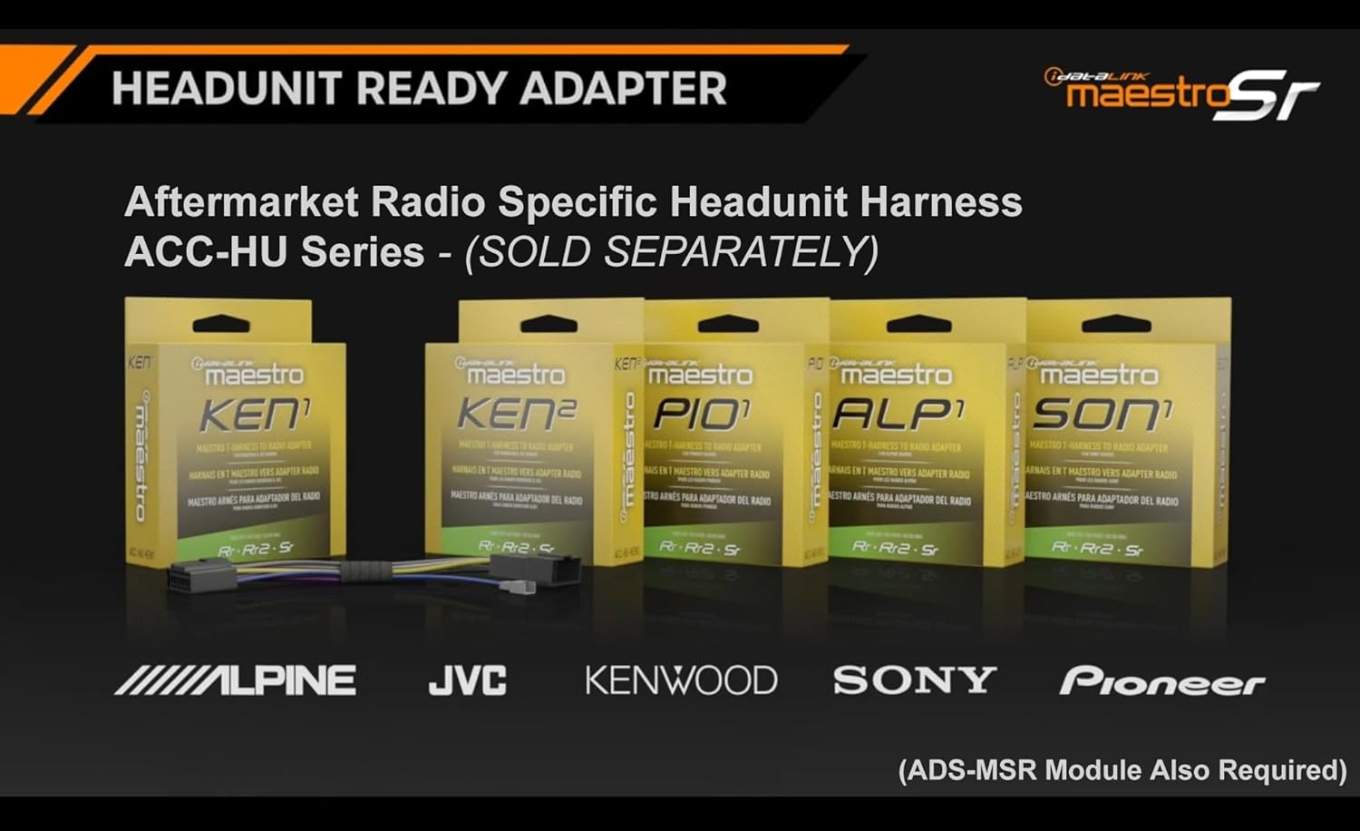 Idatalink Maestro HRN-SR-GM5 T-Harness for Select GM Vehicles 2007-2016, Replace The Factory Radio While retaining Steering Wheel Controls & use of Factory Amplifier (ADS-MSR Module Also Required)