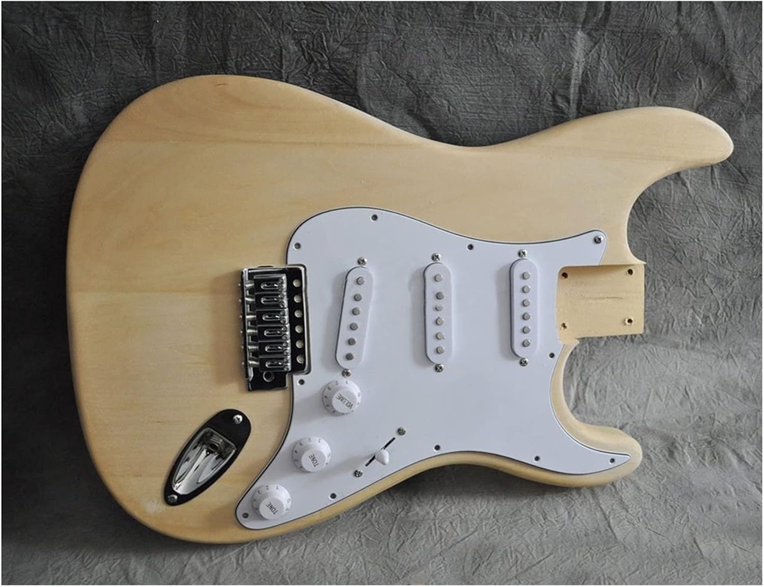 Unfinished Guitar Kit DIY Electric Guitar Kit for ST Style Linden Body and Maple Neck and Fingerboard 21 Frets Handmade ​Guitar Body