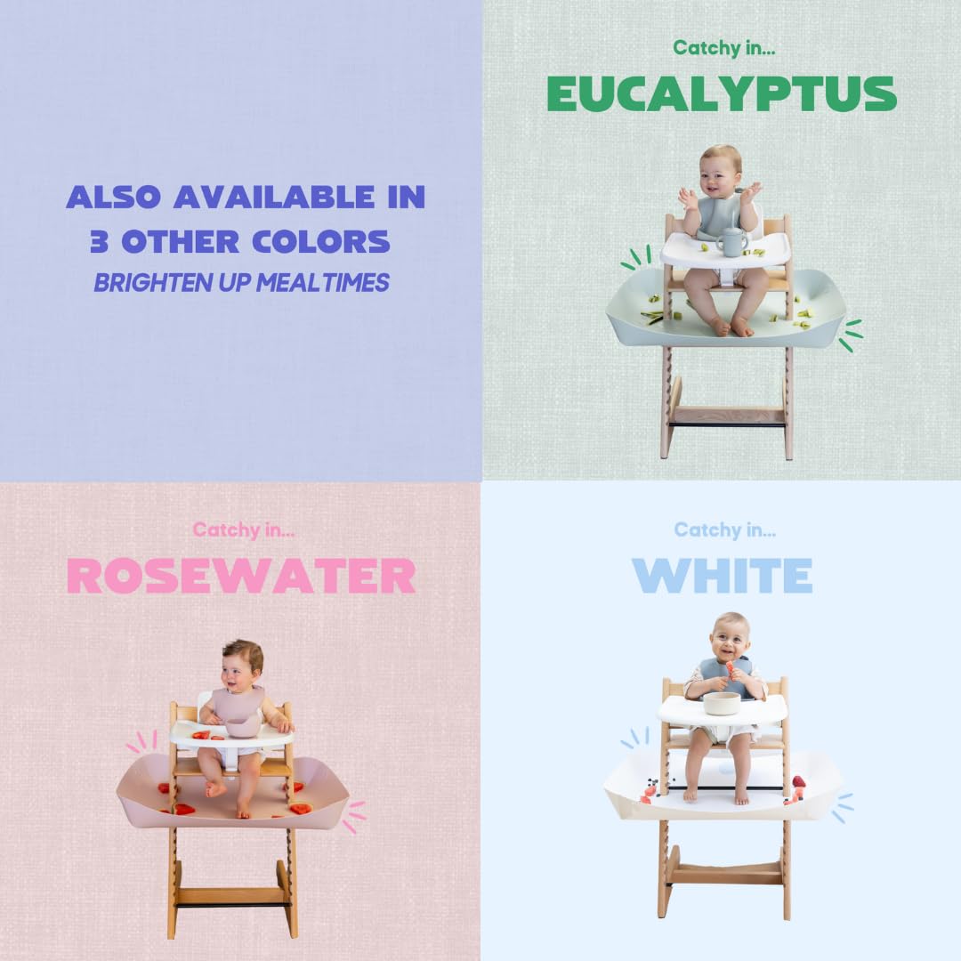 CATCHY -Food Catcher-Compatible with Stokke Tripp Trapp High Chair +11 Other High Chairs-Highchair Sold Separately-Baby & Toddler Food & Mess Catcher-Premium Linen Inspired -Under High Chair Accessory