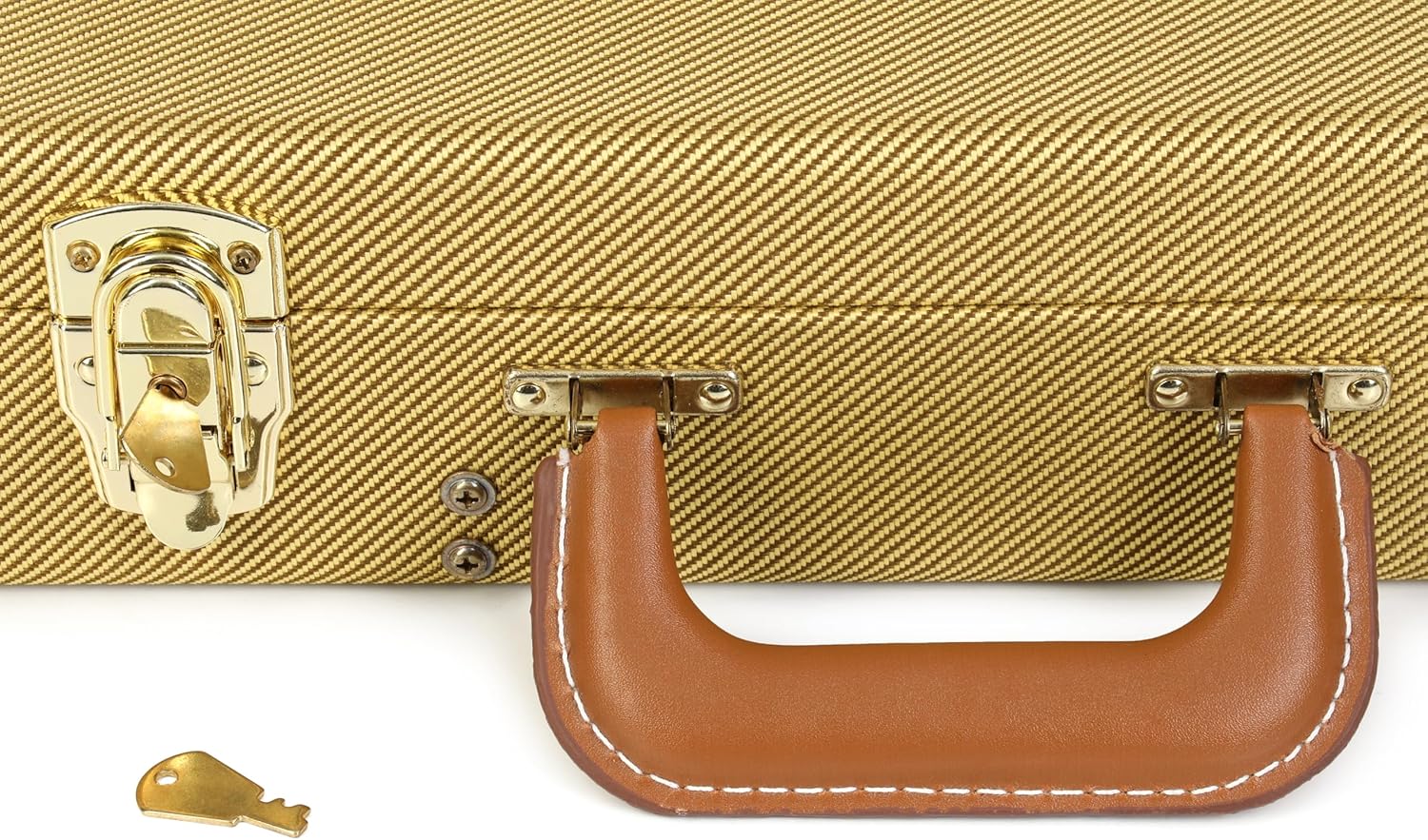 Gator Cases Deluxe Wood Case for Standard Electric Guitars, Fits Fender Stratocaster/Telecaster, Tweed (GW-ELECTRIC-TW)