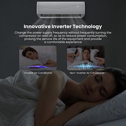 KOTEK 18000 BTU Mini Split AC/Heating System, 19 SEER2 Inverter Ductless AC Unit, Cools Up to 1250 Sq. Ft, Wall Mounted Air Conditioner with Heat Pump & Installation Kit (18000BTU, 208-230V, 19 SEER2)