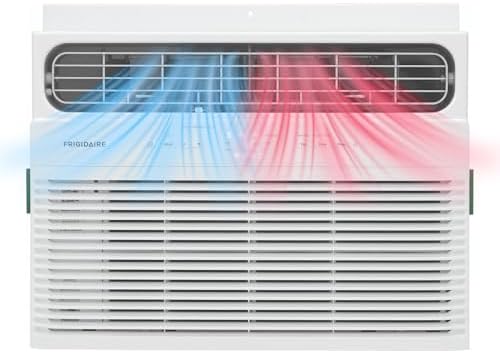 Frigidaire 12,000 BTU Window Air Conditioner with Supplemental Heat, Cools & Heats Up to 550 Sq. Ft., Remote Control, Quiet Operation, Eco Mode, 3 Fan Speeds, White