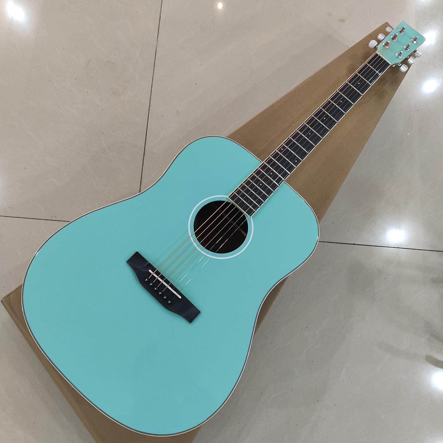 Acoustic Guitar, Turquoise Blue, Full Size Dreadnought, 6-String，36