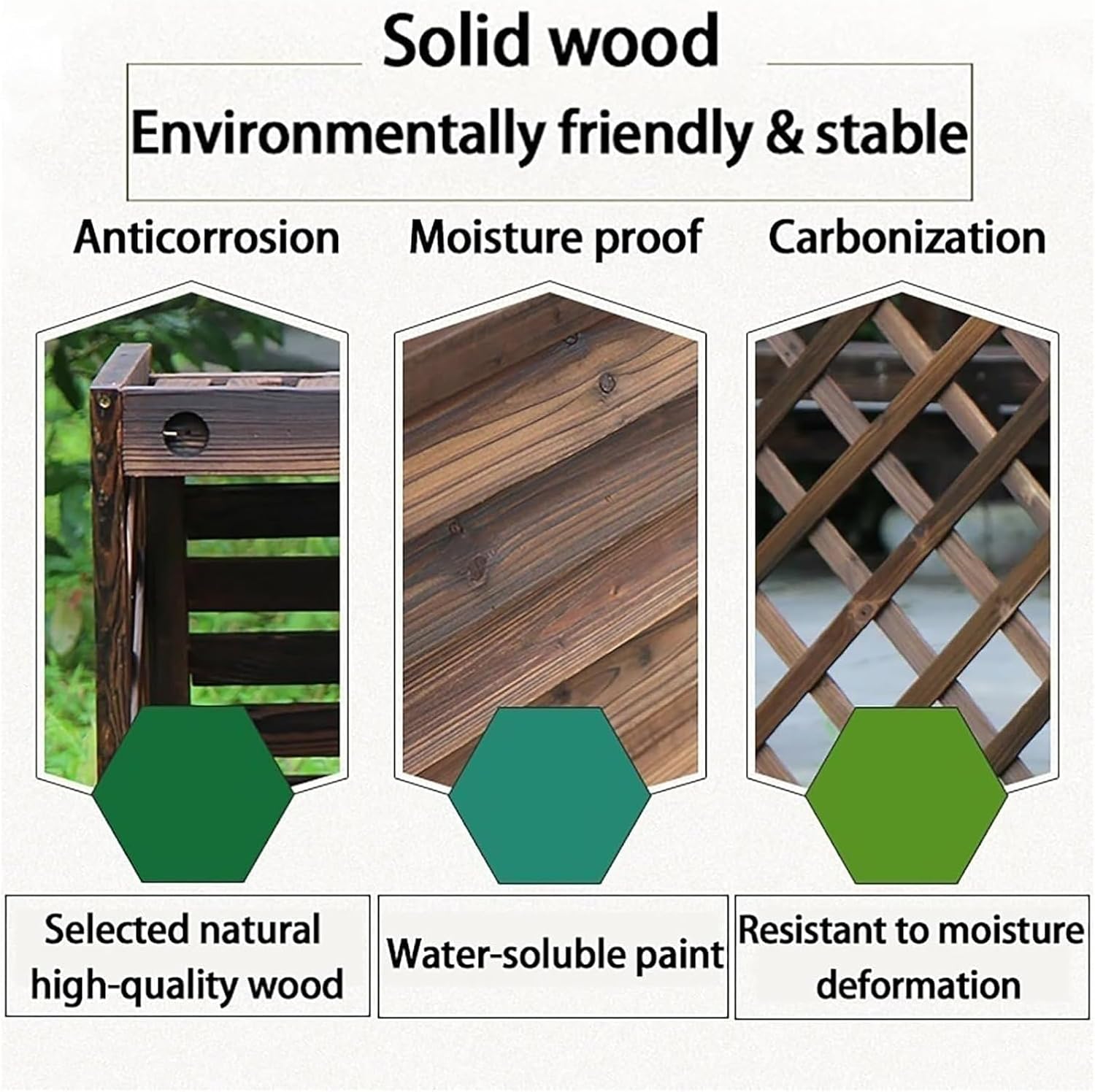 Outdoor Air Conditioner Unit Flower Stand Fence Screen to Hide Air Conditioner, Wooden Privacy Screen Decorative, Pool Equipment Trash Can Enclosure Ac Fence for Outside Unit(105x47x100cm)