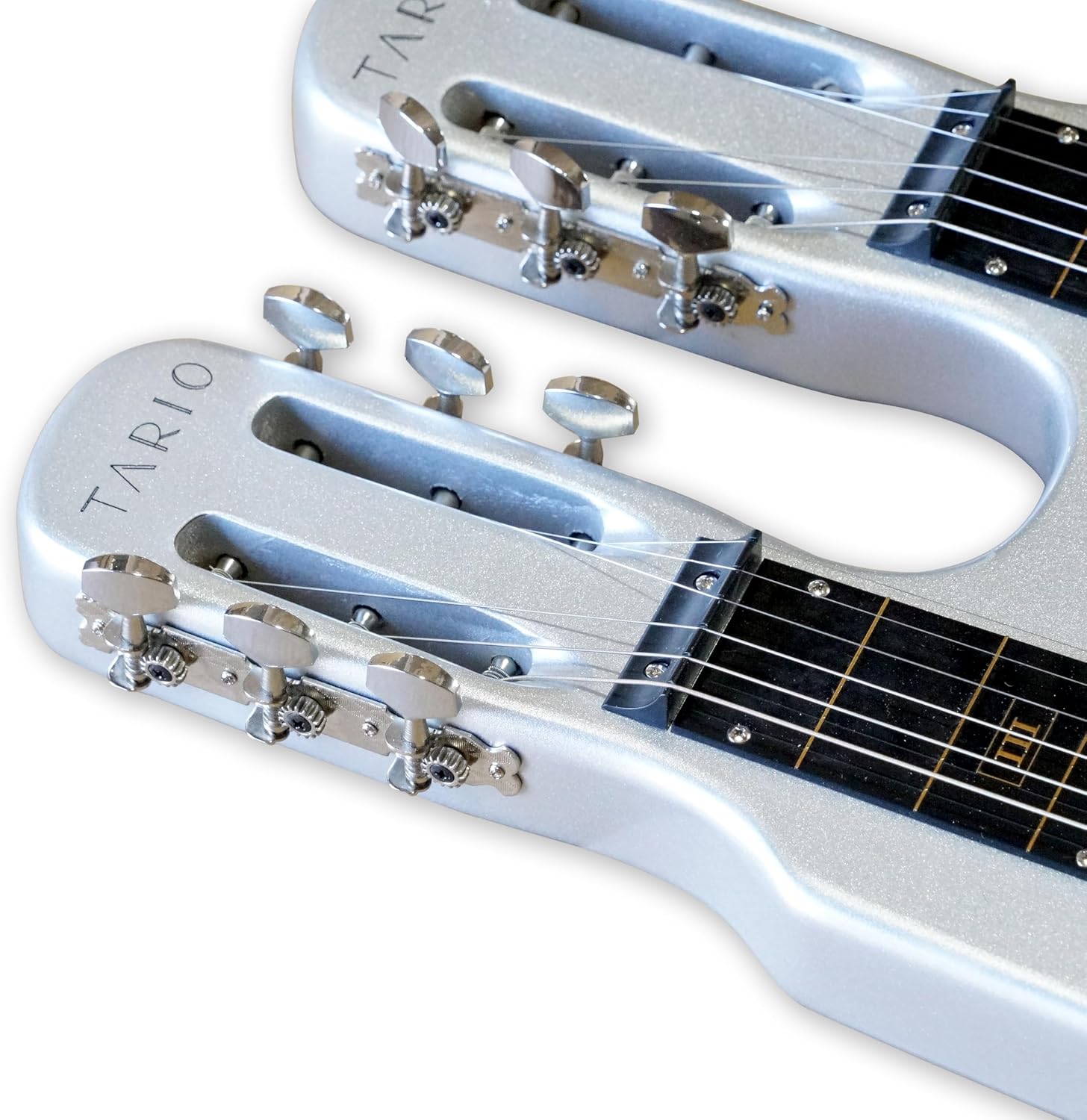 TARIO Double Neck Lap Steel Guitar 6 String Slotted Head Stock Electric Slide Guitars With Gig bag