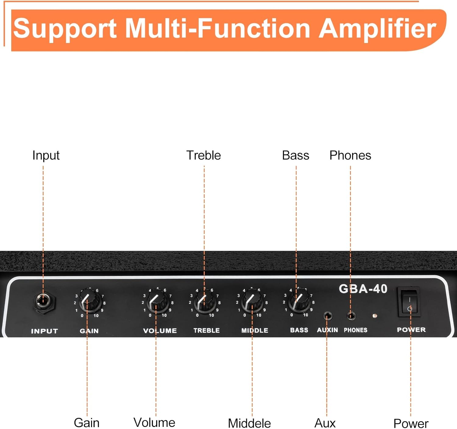 Ktaxon 40Watt Bass Amplifier, Portable Electric Bass Amp with Retractable Handle, Practice & Performance Bass Guitar AMP W/ 8