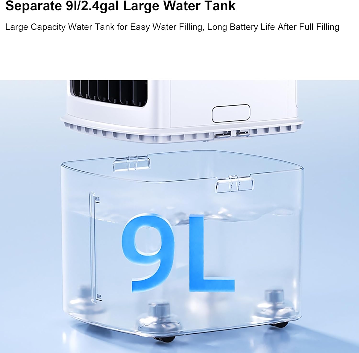 3-In-1 Swamp Cooler Fan, Evaporative Air Cooler With Display & Remote, Portable Air Conditioners with 2.4 Gal Tank, 4 Ice Packs, 3 Speeds, 3 Modes, 12H Timer For Bedroom