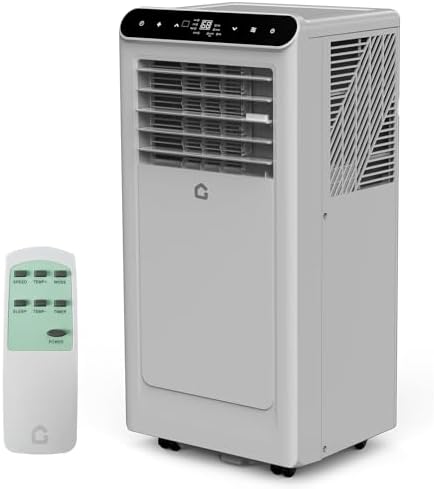 8,000 BTU Portable Air Conditioner, 4-In-1 Portable AC Units for Rooms with Fan, Dehumidifier, Cools Up to 350 Sq.Ft. Room Air Conditioner, Remote, Auto Swing, Quite Opration, Timer, Grey