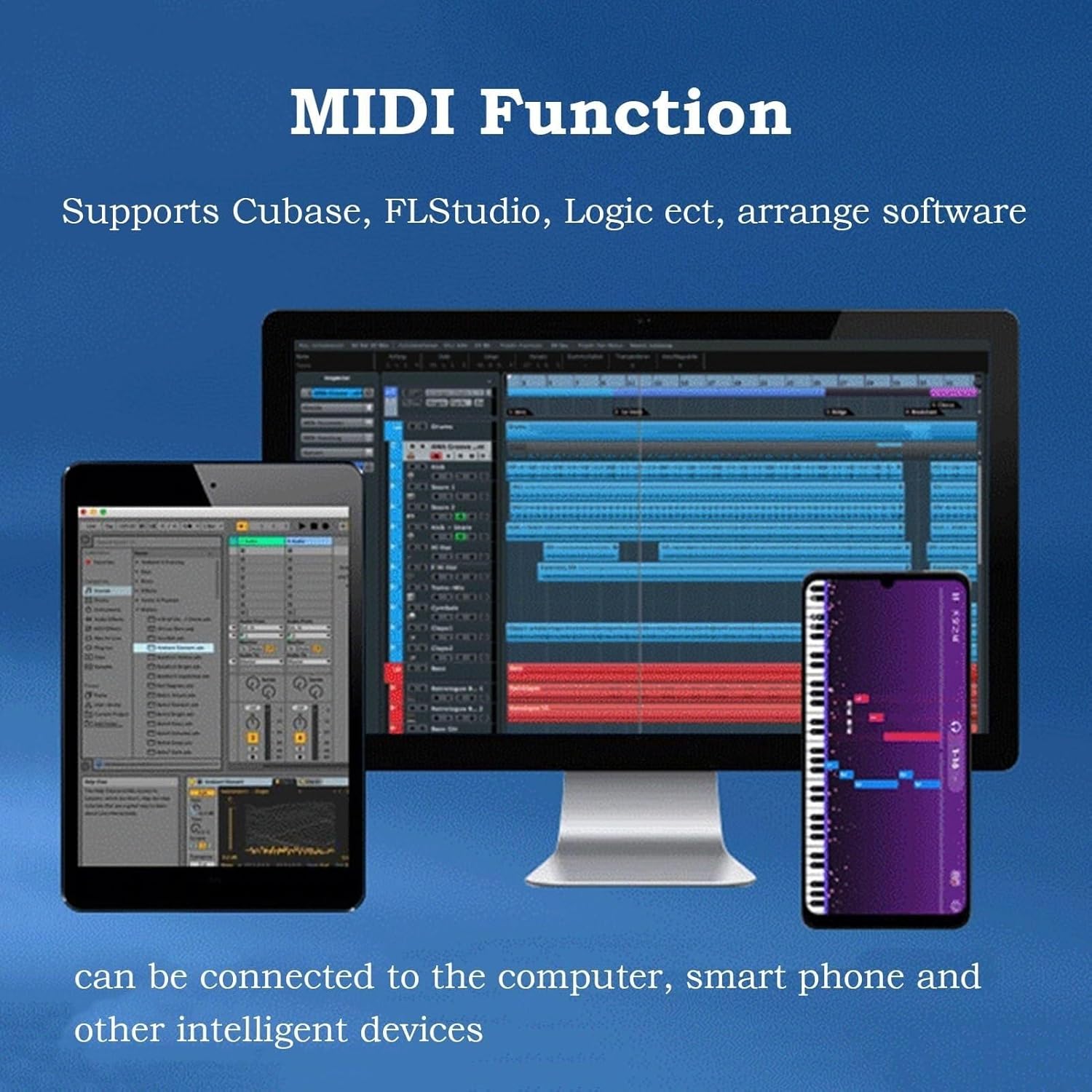 88 Keys Foldable Keyboard Piano, Full Size Touch-Sensitive Digital Piano with Bluetooth MIDI, Dual Speakers, Portable & Rechargeable for Beginners (Black)