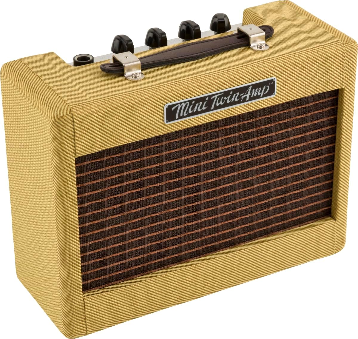 Fender Mini Deluxe Electric Guitar Amp, Portable Guitar Amp, 3 Watts, with 2-Year Warranty 7.48Dx11.42Wx3.54H Inches, Tweed
