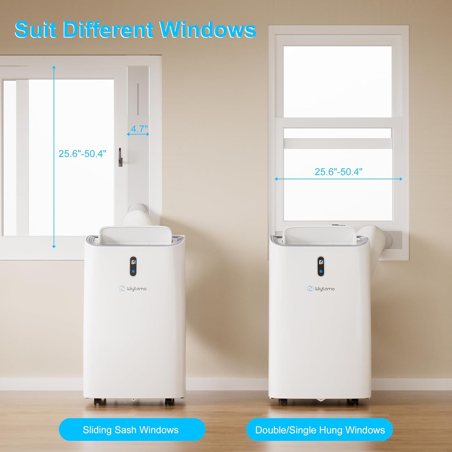 14,000 BTU Portable Air Conditioners for Room Up to 700 Sq.Ft, Cool, Heat, Dehumidifier & Fan 4 in 1 Portable AC Unit, Room Air Conditioner with LED Display & Remote/24 Hrs Timer/Auto Swing