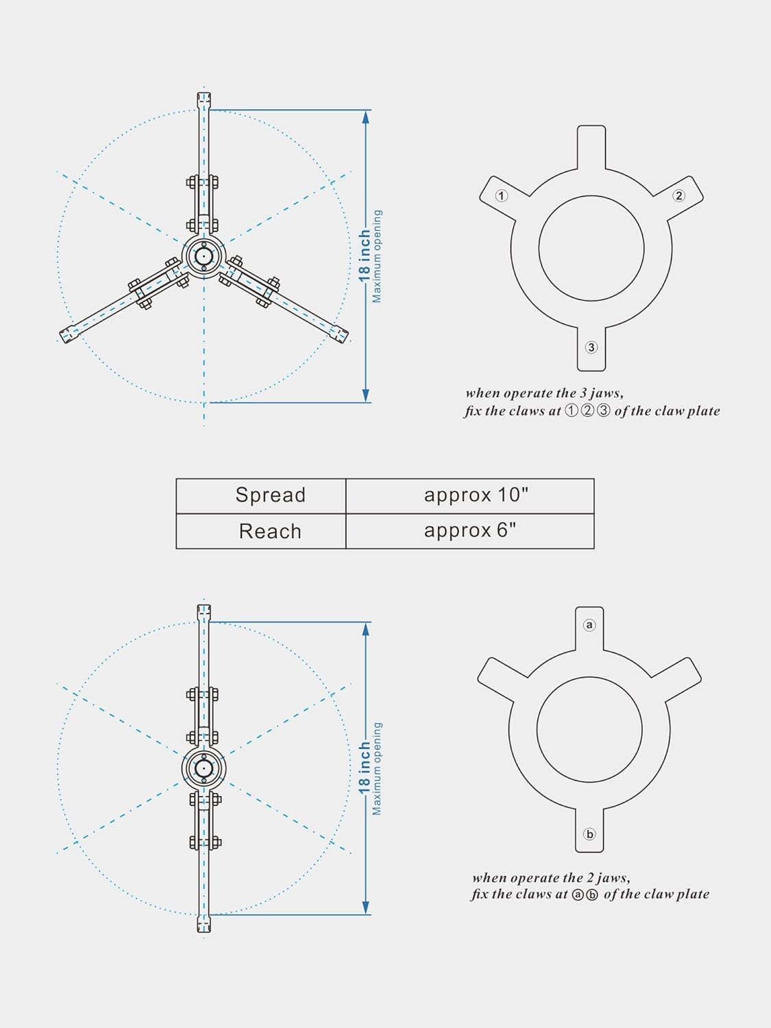 10T Hydraulic Gear Puller Set Wheel Bearing Puller Kit 2 or 3 Jaws Pulling Separator for Wheel Hubs Rotors Car Axles Pulleys Brake Drums (10 inch JAW)