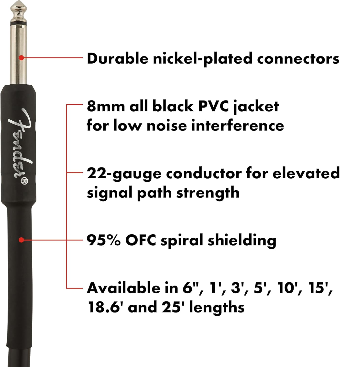 Fender Amplifier Stand Large Bundle with 10 ft Professional Series Instrument Cable, Guitar Cable, Stage Ready Anti-Kinking