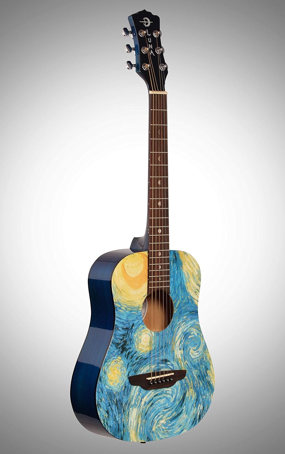 Luna Travel 3/4 Size Acoustig 6 String Guitar w/ Starry Night Graphic
