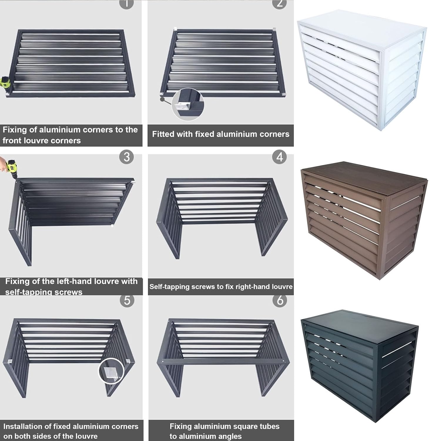 Louver Grille dust Cover, Air Conditioning Protection Grille, air Conditioner Decorative Cover, Noise Reduction, Outdoor Unit, Outdoor System Protection, Suitable for Outdoor Protection