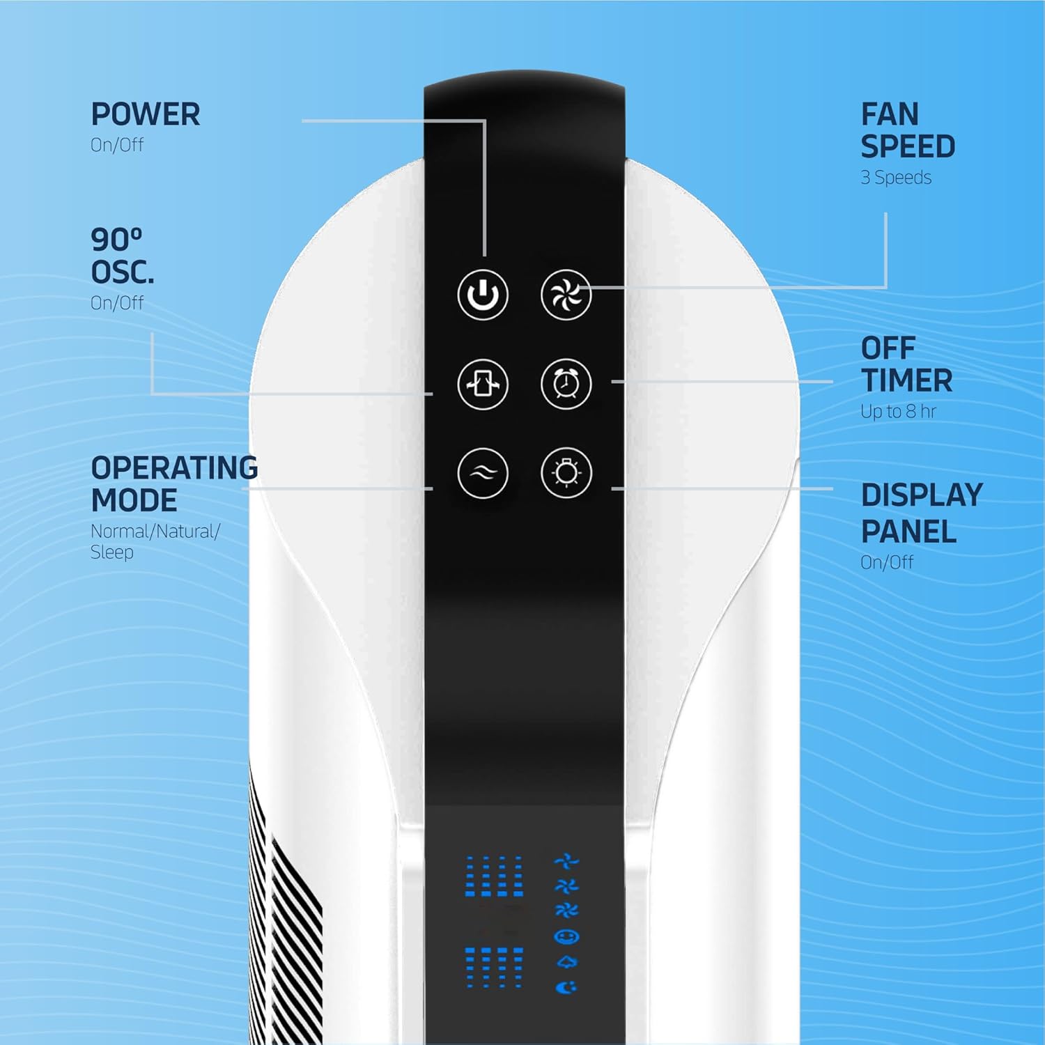 42” Oscillating Tower Fan, 3 Speed Portable Fan Tower With Remote Control, Quiet Operating Floor Fan for Bedroom with 7.5 Hr Auto Off Timer, Modern Design Room Cooling Fan For Home & Office