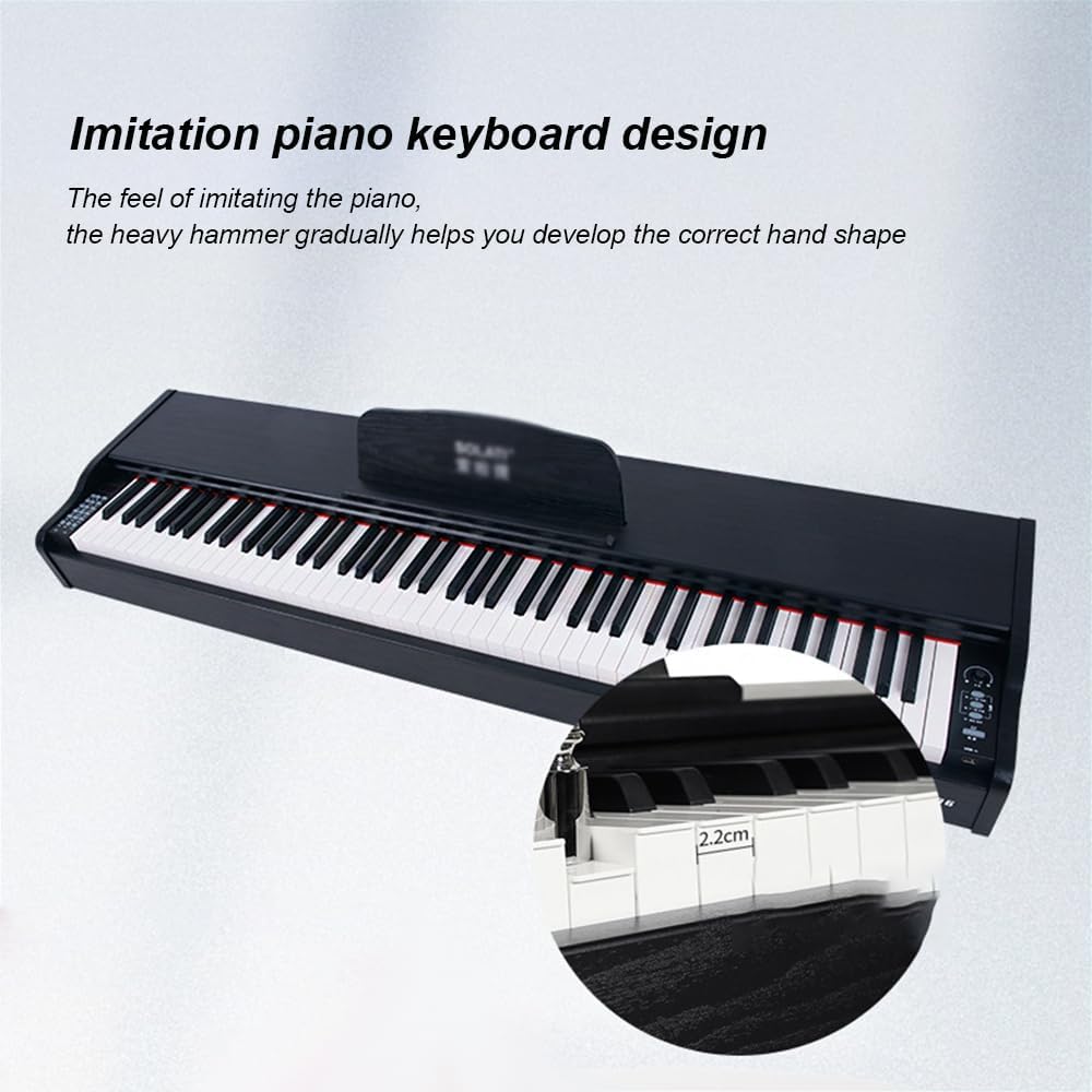 88-Key Standard Hammer Keyboard, Including Music Stand + Power Supply + Three Pedals, 128 Polyphony, 4 Headphone Modes