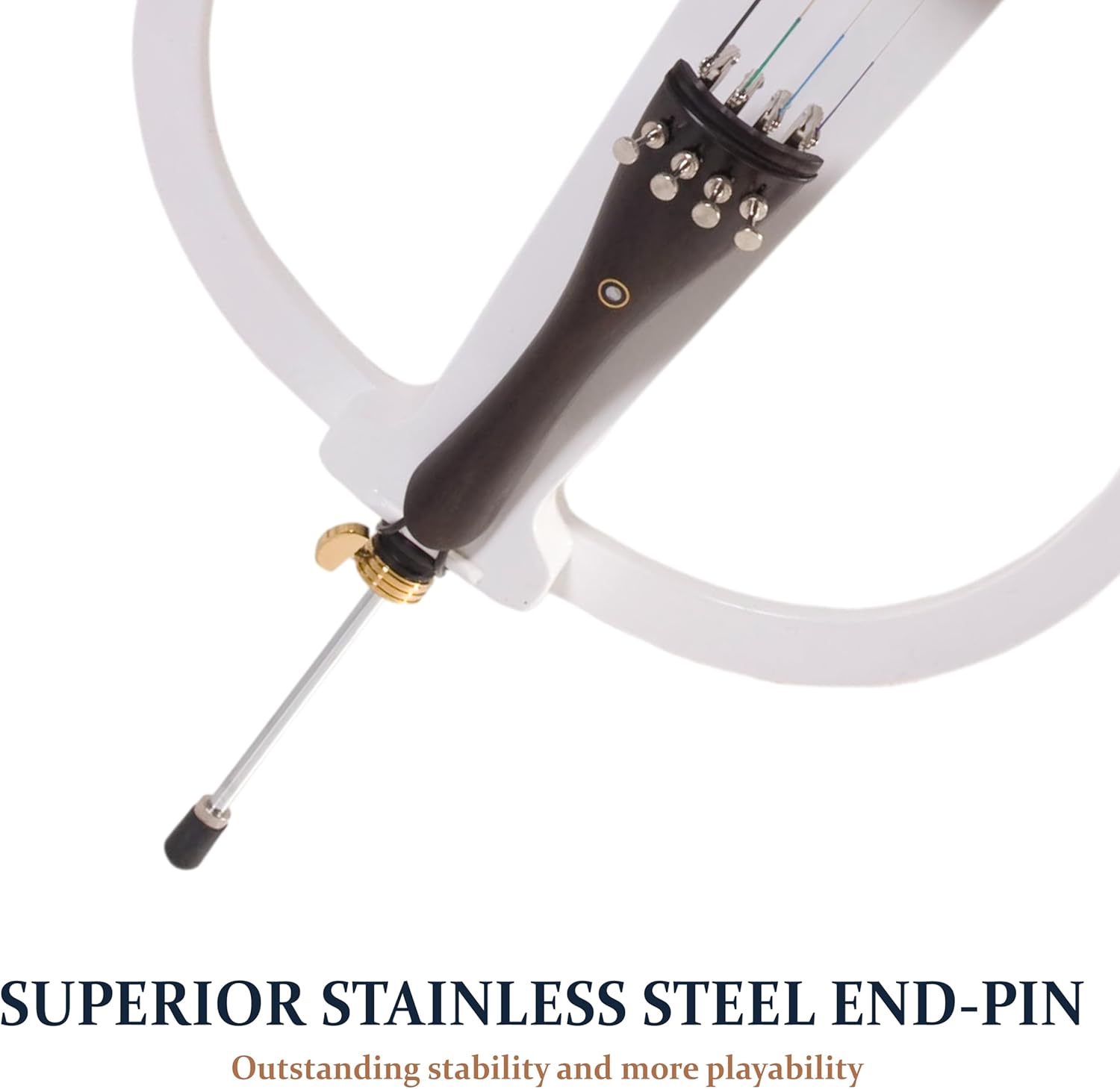 Cecilio 4/4 CECO-1WH Pearl White Electric Cello with Ebony Fittings in Style 1 (Full Size)