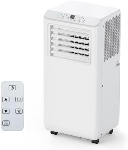 8000 BTU Portable Air Conditioner for Rooms - 3 in-1 AC Unit w/Dehumidifier & Fan, Cools 350 Sq Ft, Ultra Quiet w/Remote & Window Kit for Bedroom/Apartment/Office