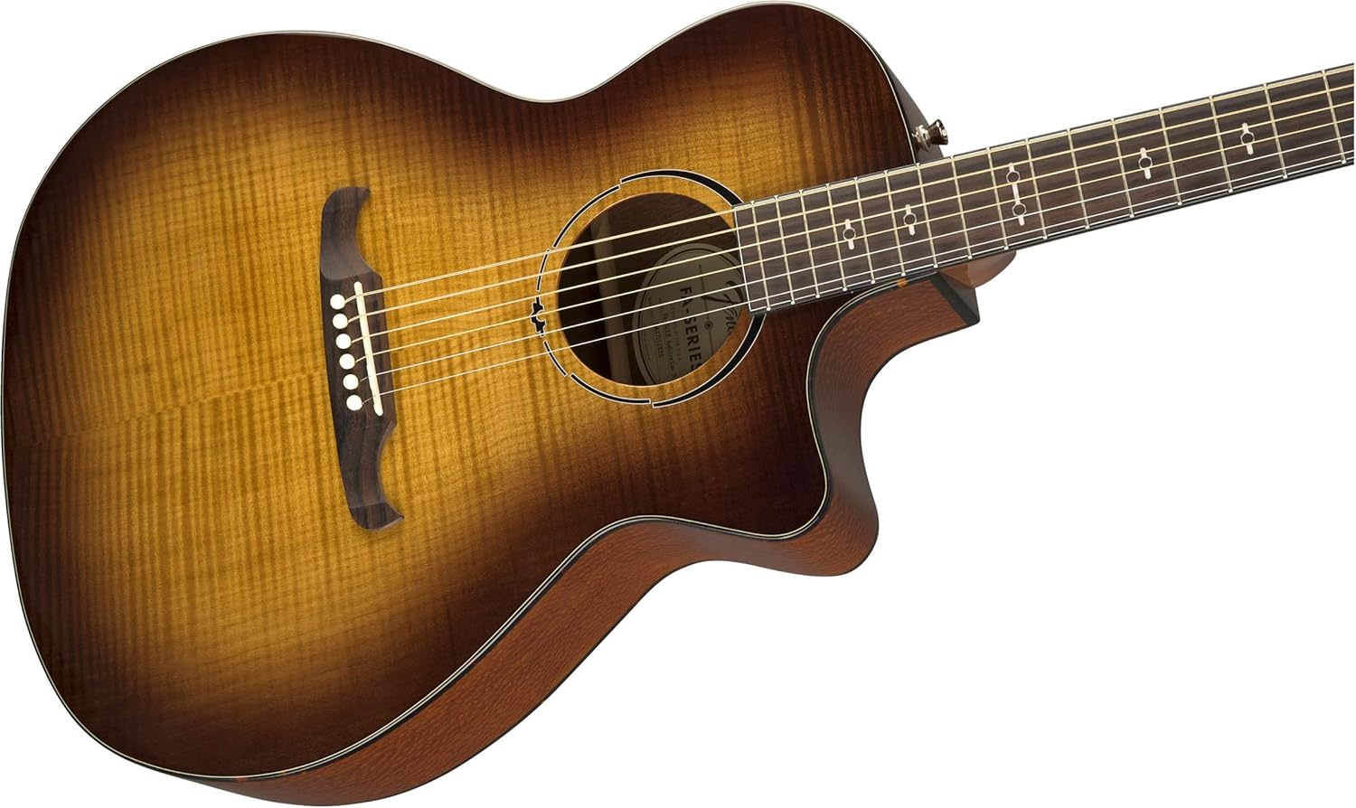 Fender FA-345CE Flame Maple Top Auditorium Acoustic-Electric Guitar - 3-Color Tea Burst Bundle with Tuner, Strings, Strap, Picks, and Austin Bazaar Instructional DVD