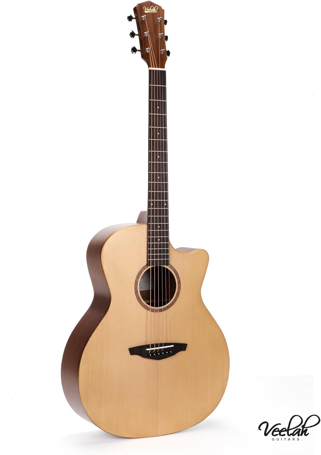 V1-GAC Acoustic Guitar Solid Top GA Cutaway Acoustic Guitar Mahogany Back and Sides with Gig Bag